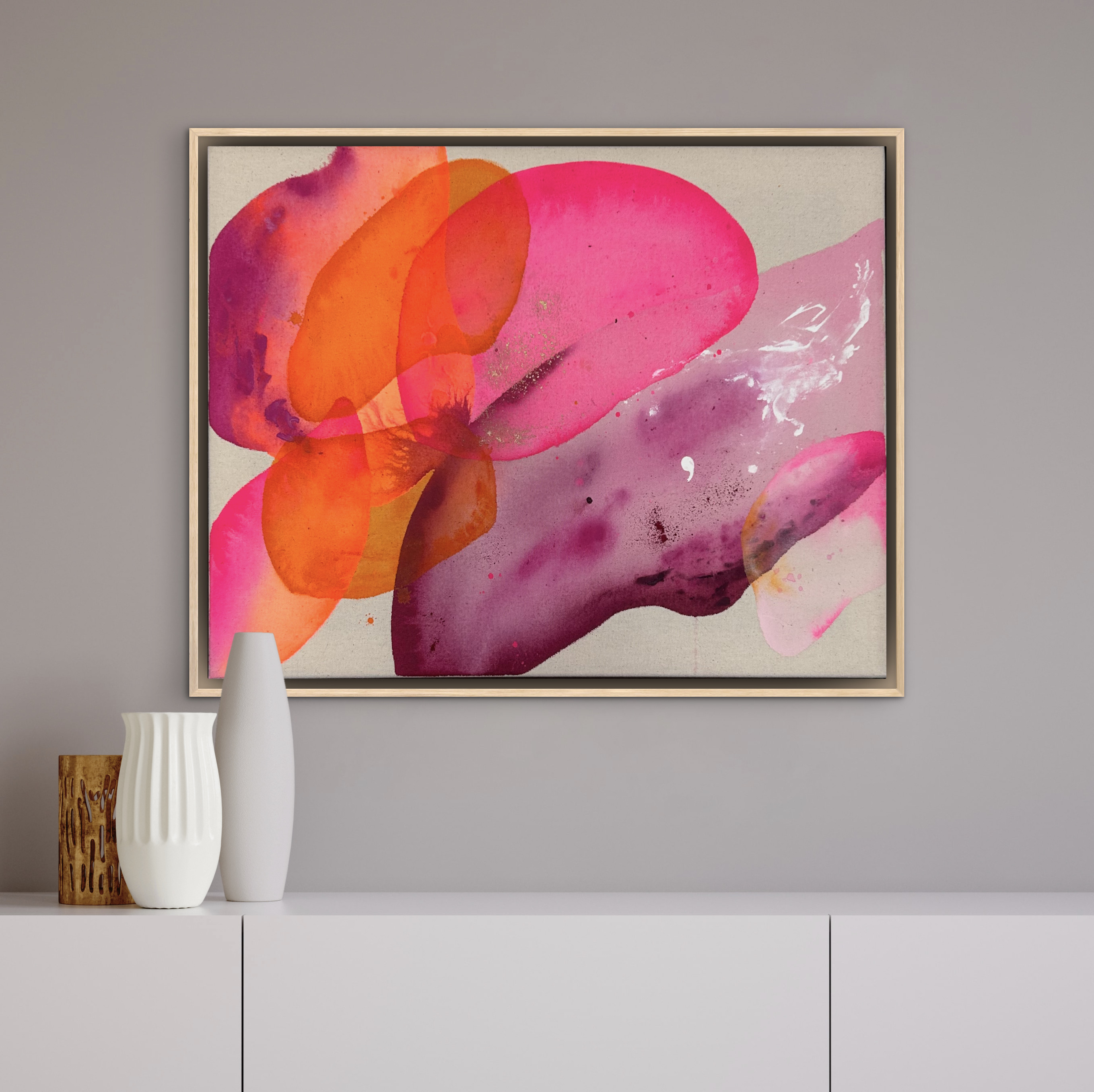 Underflow, 2025, Acryl und Gold auf roher Baumwollleinwand, Ansicht 2